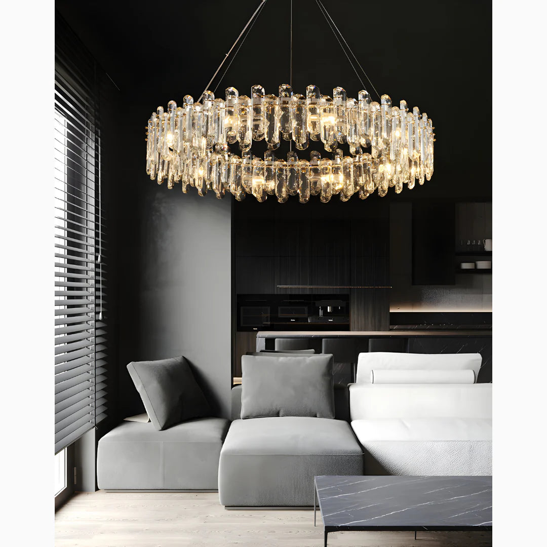 Agnadello | Creative Сrystal Ring Ceiling LED Chandelier for Bedroom