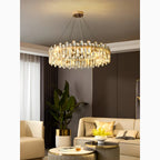 Agnadello | Creative Сrystal Ring Ceiling LED Chandelier for Bedroom