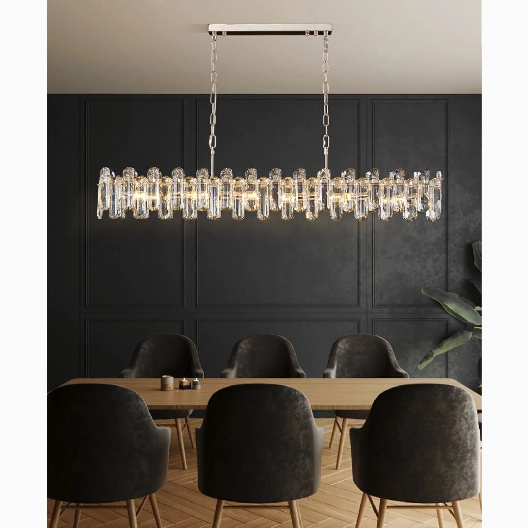 Agnana Calabra | Creative Rectangle Сrystal Ceiling LED Chandelier for Living Room