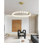 Agosta | Luxury Large Round White Pearl Chandelier