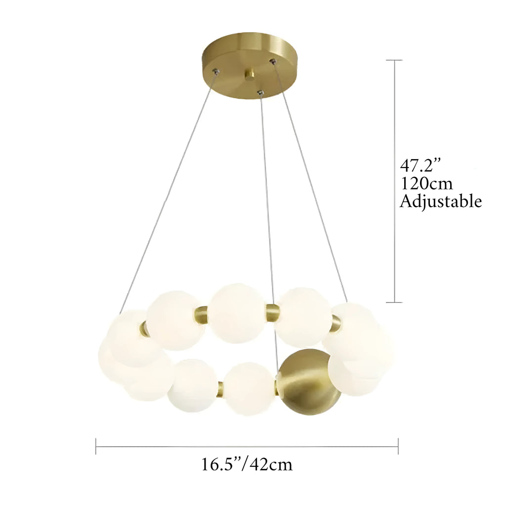 Agosta | Luxury Large Round White Pearl Chandelier