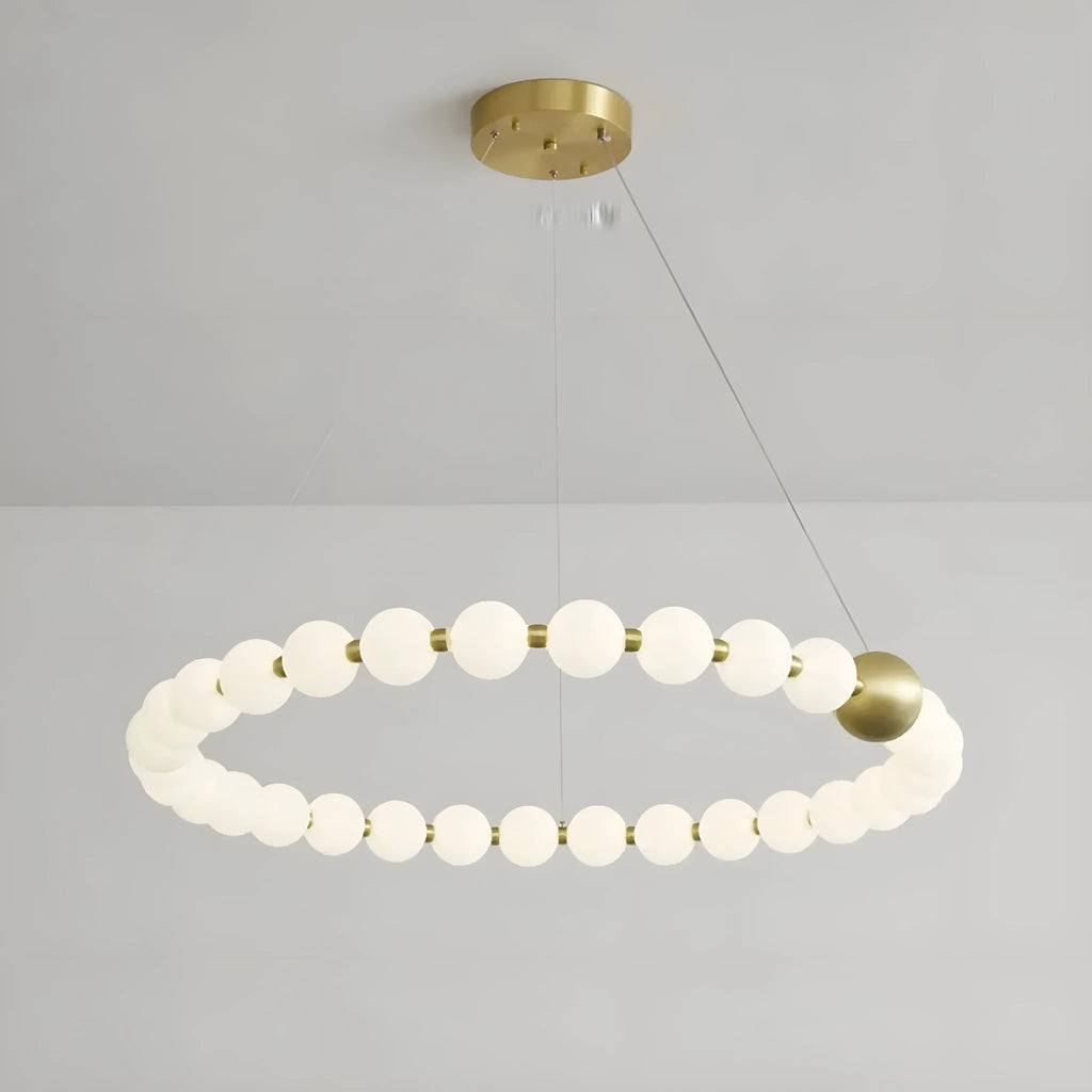 Agosta | Luxury Large Round White Pearl Chandelier