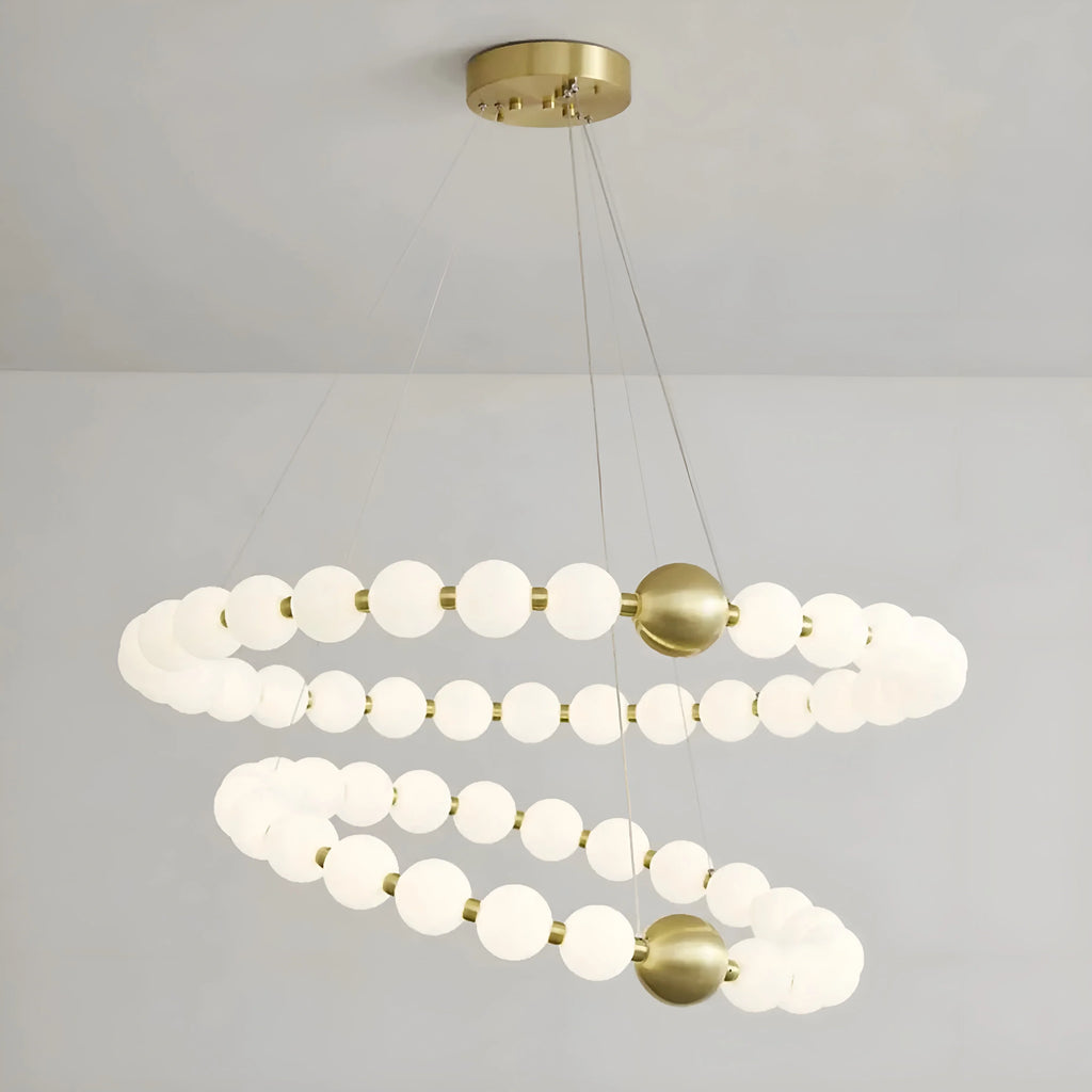 Agosta | Luxury Large Round White Pearl Chandelier