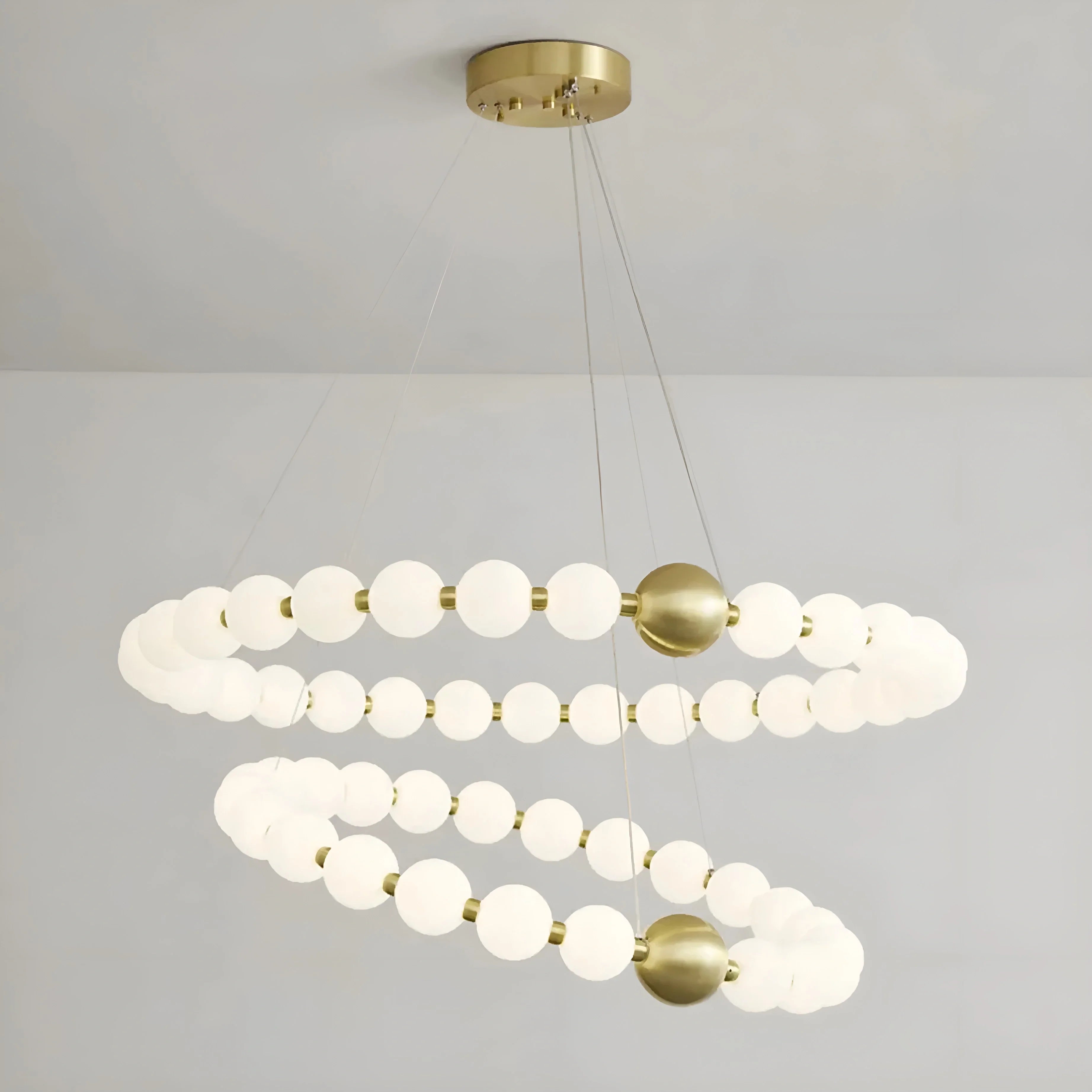 Agosta | Luxury Large Round White Pearl Chandelier