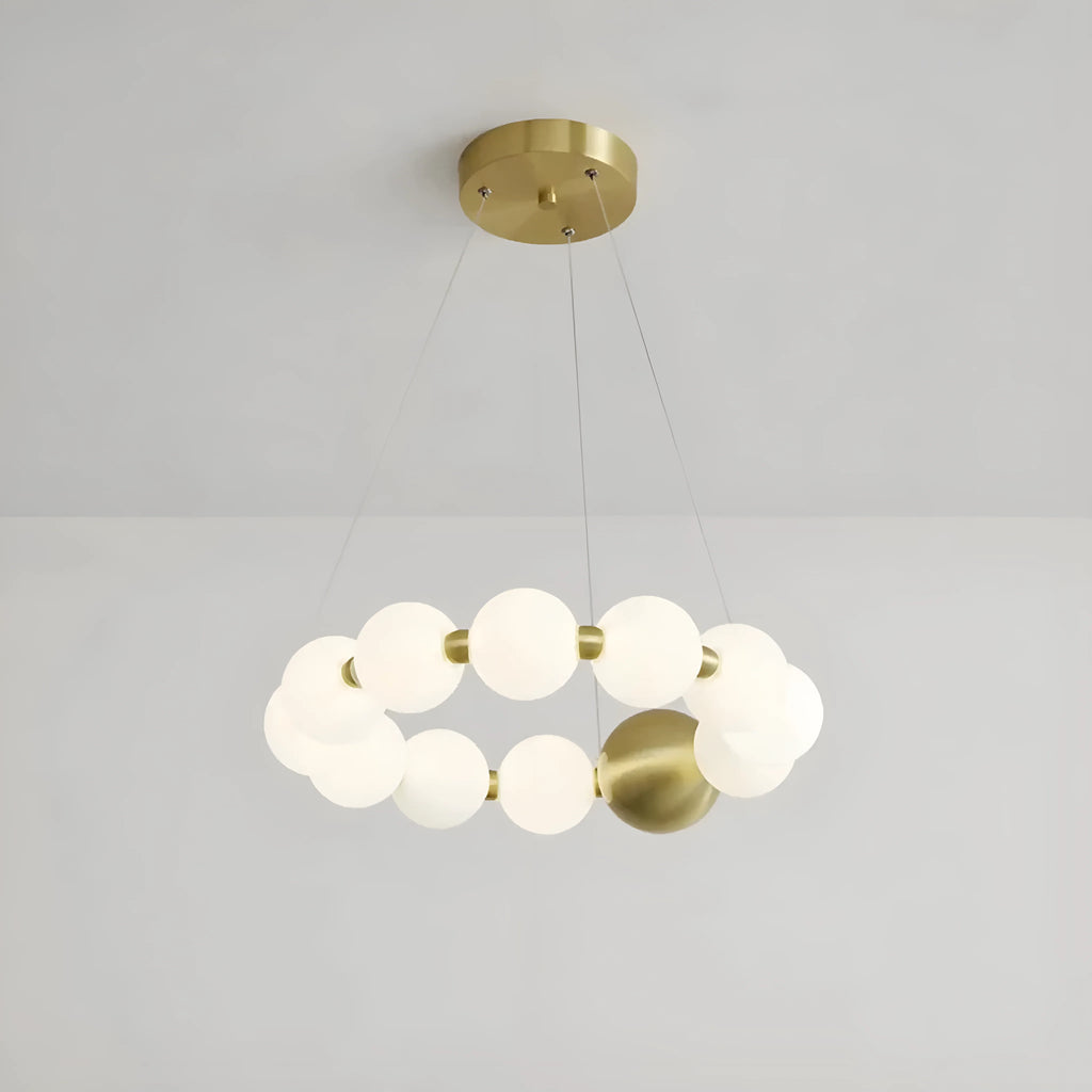 Agosta | Luxury Large Round White Pearl Chandelier