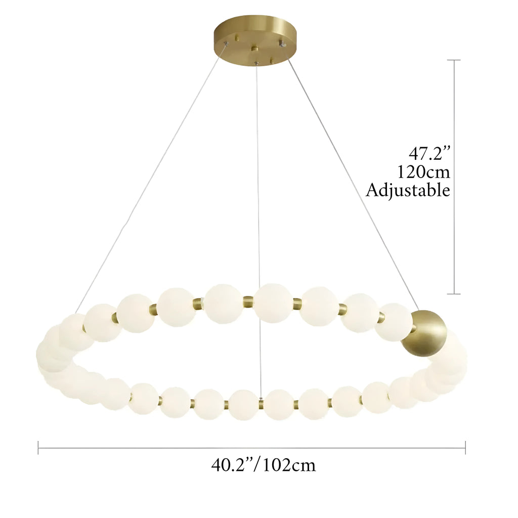 Agosta | Luxury Large Round White Pearl Chandelier