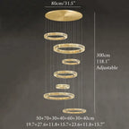 Agrate Conturbia | Stunning Cascading Crystal Rings Pendant Chandelier