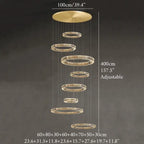 Agrate Conturbia | Stunning Cascading Crystal Rings Pendant Chandelier