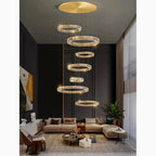 Agrate Conturbia | Stunning Cascading Crystal Rings Pendant Chandelier