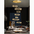 Agrate Conturbia | Stunning Cascading Crystal Rings Pendant Chandelier