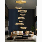Agrate Conturbia | Stunning Cascading Crystal Rings Pendant Chandelier