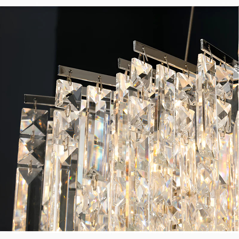 Agrigento | Modern Chrome Crystal LED Chandelier For Dining Room