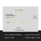 Agugliano | Modern Copper Crystal LED Chandelier For Dining Room