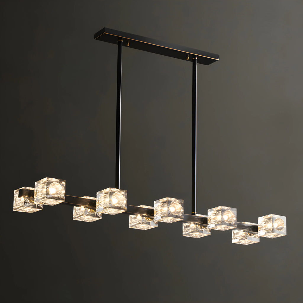 Agugliano | Modern Copper Crystal LED Chandelier For Dining Room