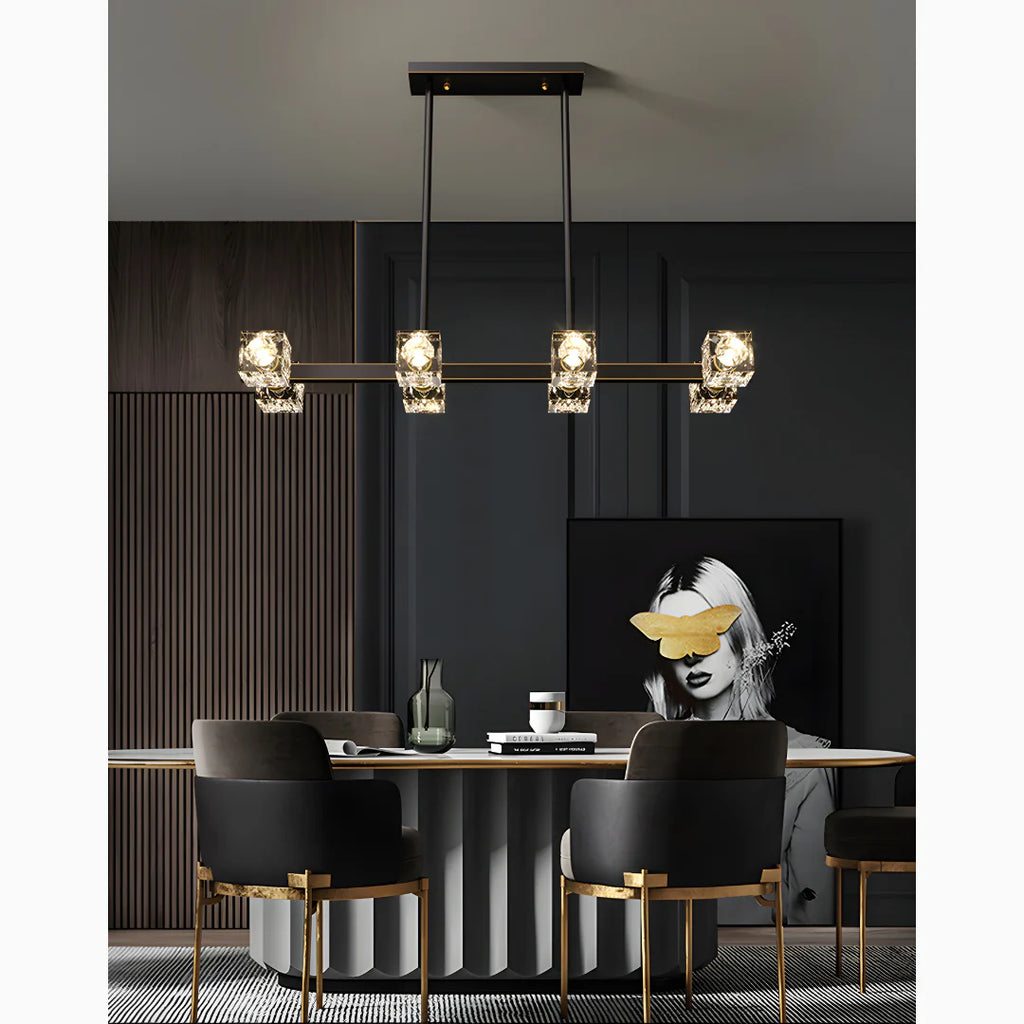 Agugliano | Modern Copper Crystal LED Chandelier For Dining Room