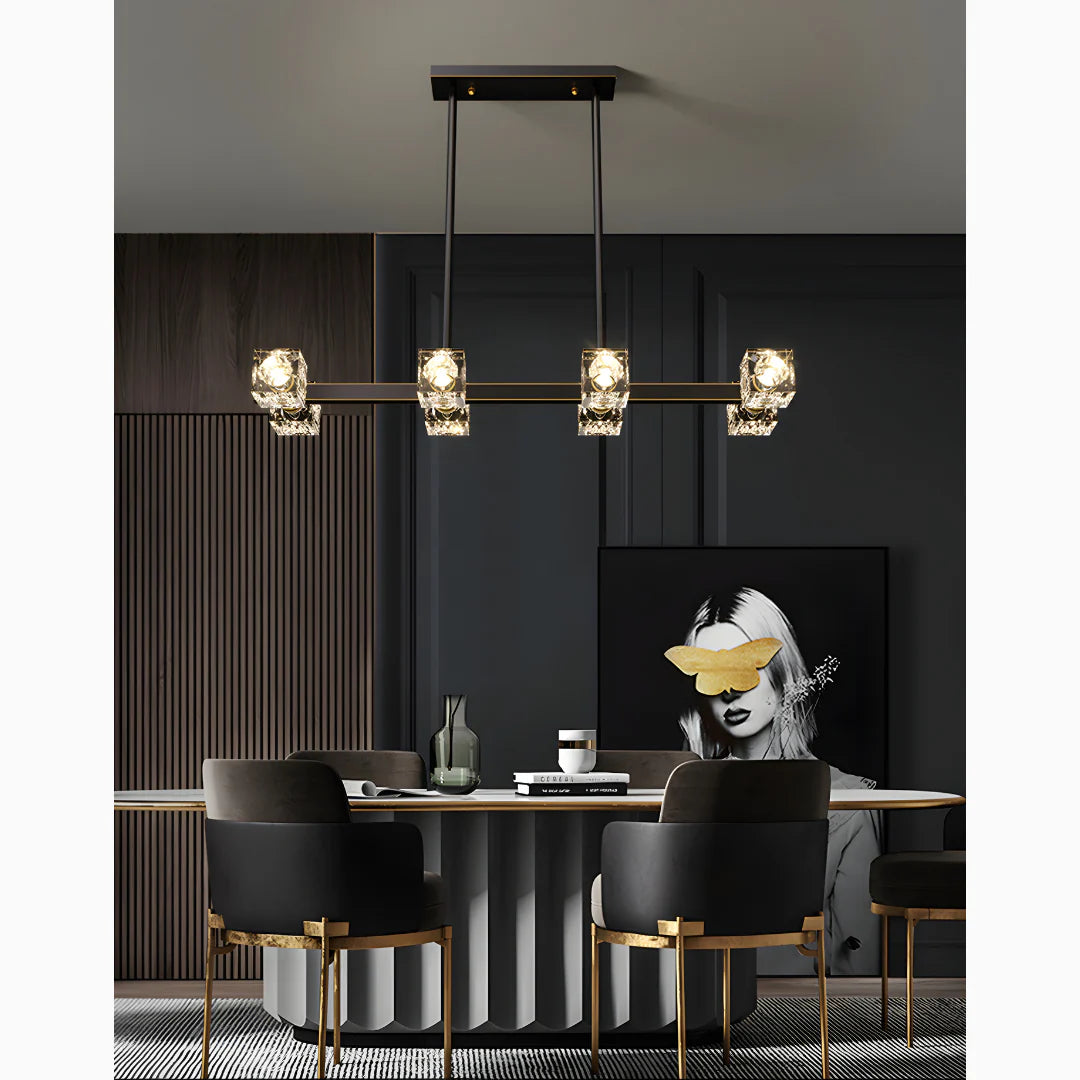 Agugliano | Modern Copper Crystal LED Chandelier For Dining Room