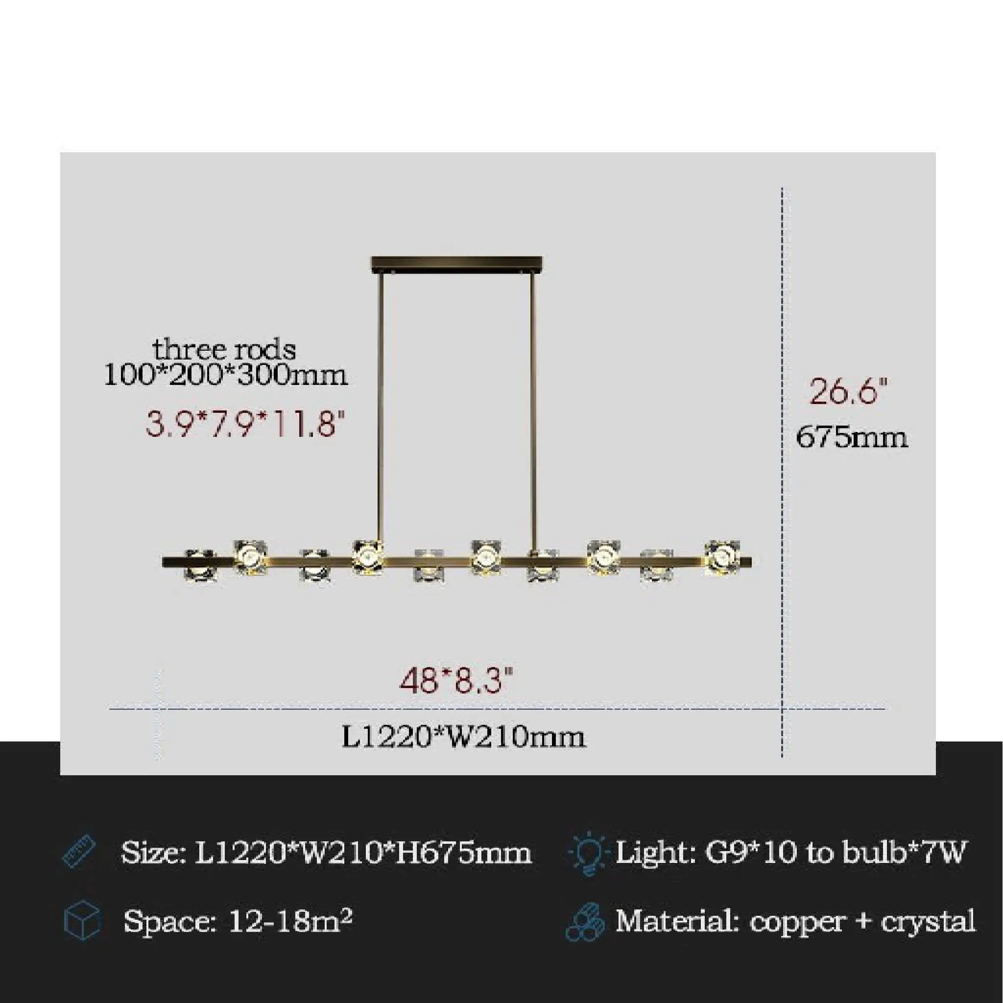 Agugliano | Modern Copper Crystal LED Chandelier For Dining Room