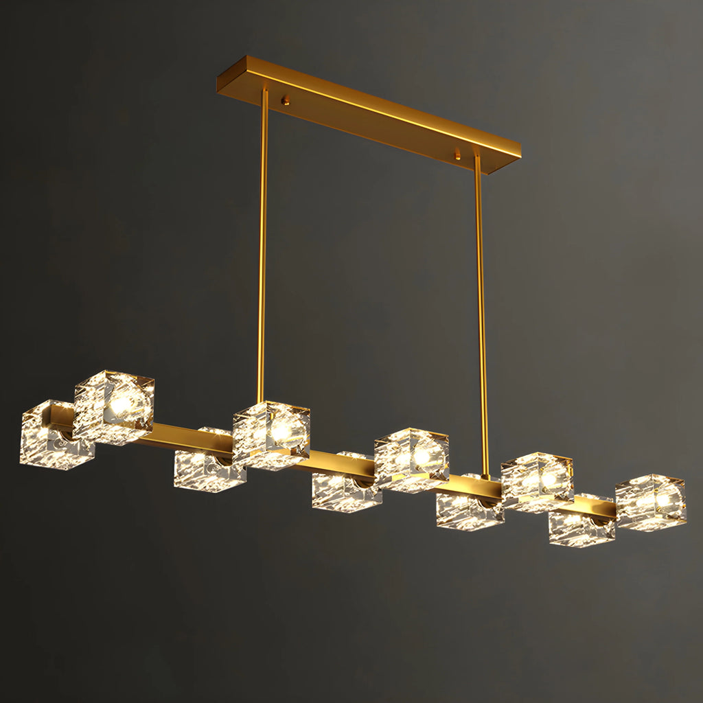 Agugliano | Modern Copper Crystal LED Chandelier For Dining Room