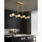 Agugliano | Modern Copper Crystal LED Chandelier For Dining Room