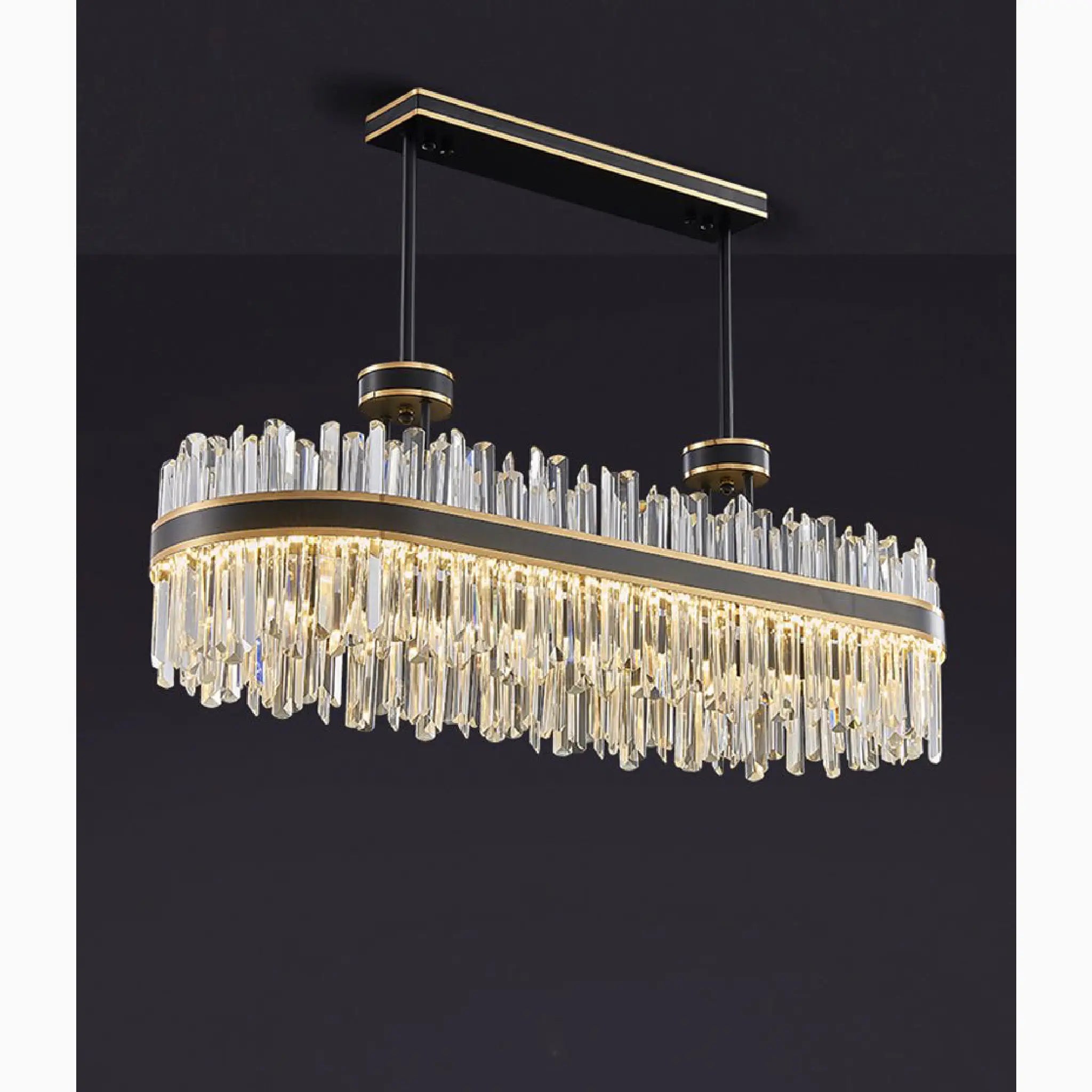 Ahrntal | Luxury Rectangular Crystal LED Chandelier for Dining room