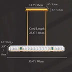 Aiello Calabro | Contemporary Rectangle LED Crystal Pendant Chandelier for Dining Room