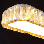 Aiello Calabro | Contemporary Rectangle LED Crystal Pendant Chandelier for Dining Room