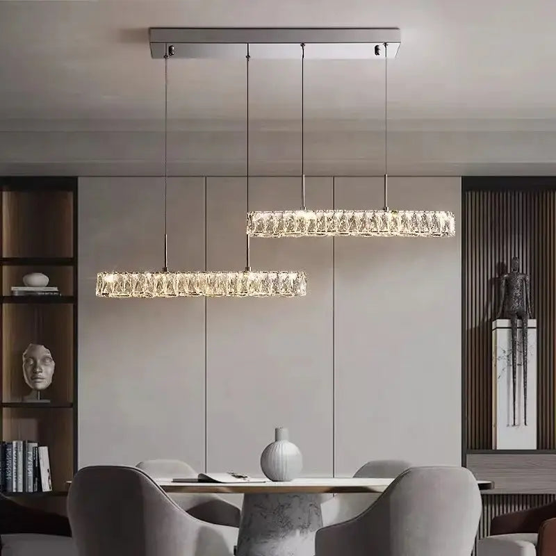 Aiello del Sabato | Modern Crystal Pendant LED Light for Study, Dining Room