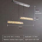 Aiello del Sabato | Modern Crystal Pendant LED Light for Study, Dining Room