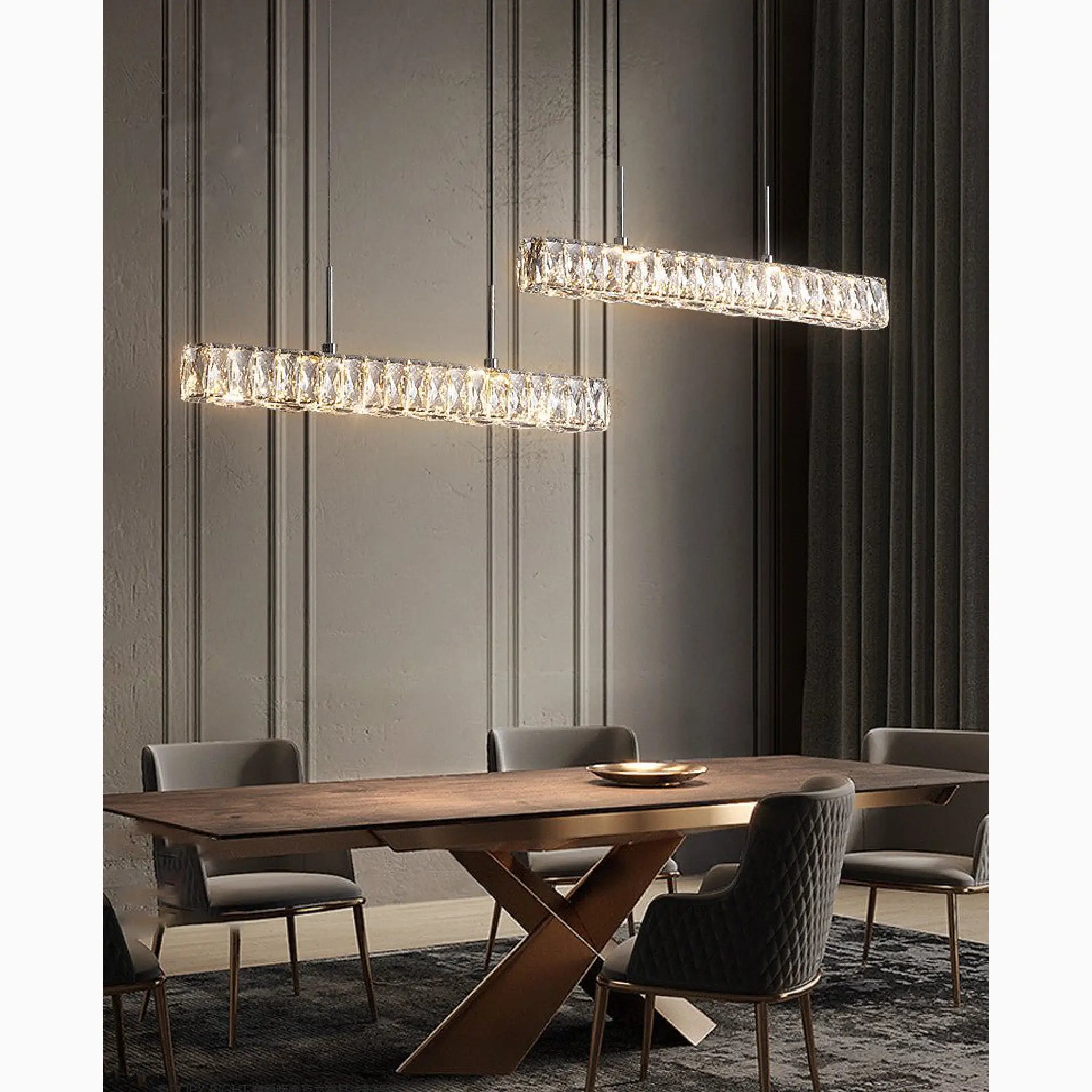 Aiello del Sabato | Modern Crystal Pendant LED Light for Study, Dining Room