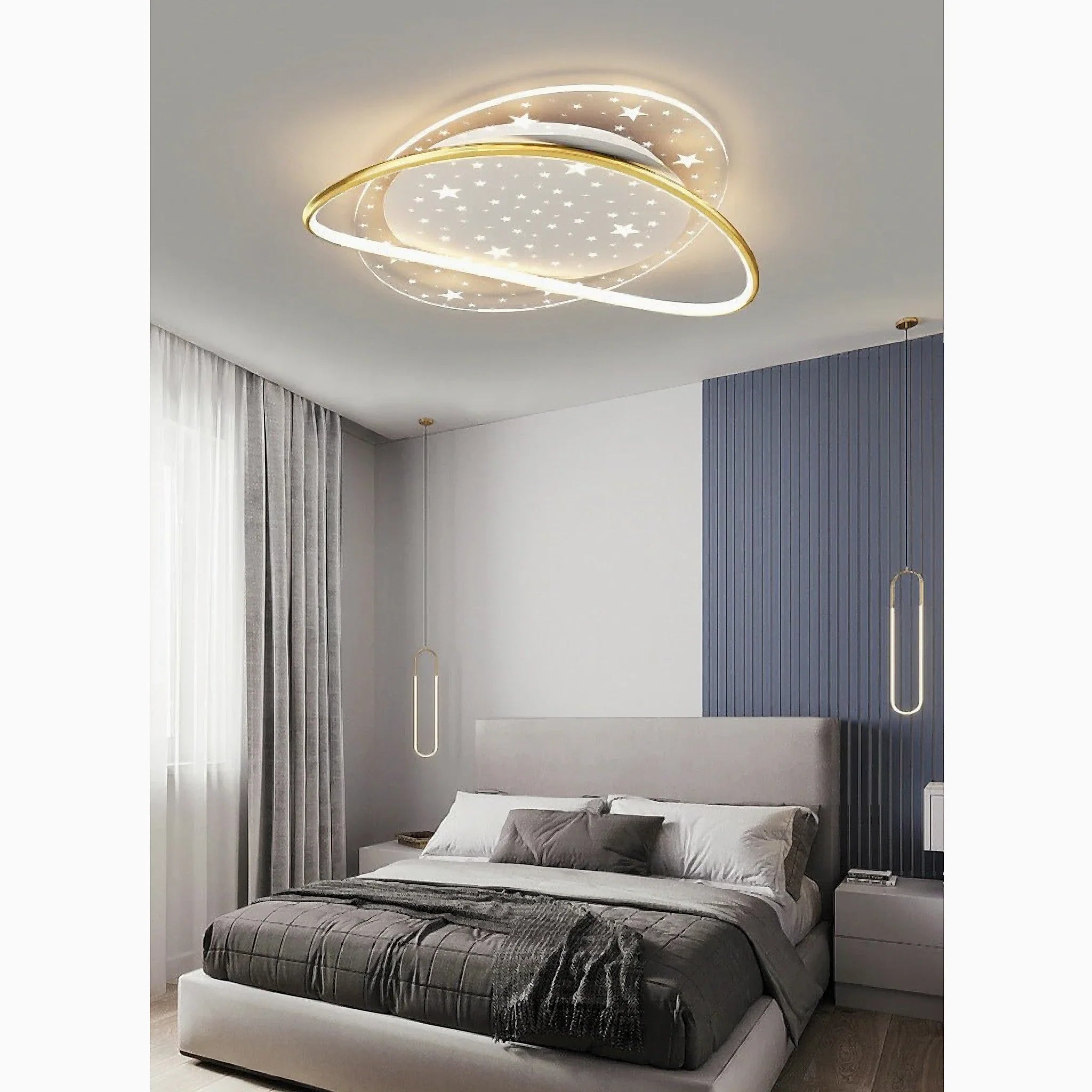 Airasca | Round Acrylic Dimmable Ceiling Lamp with Stars