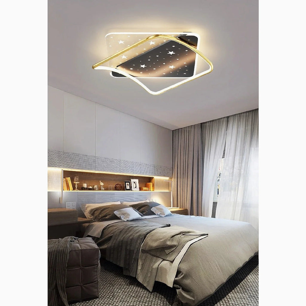 Airasca | Round Acrylic Dimmable Ceiling Lamp with Stars