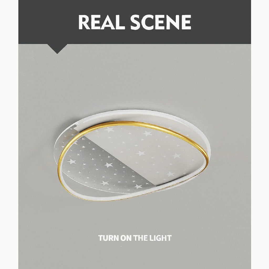 Airasca | Round Acrylic Dimmable Ceiling Lamp with Stars