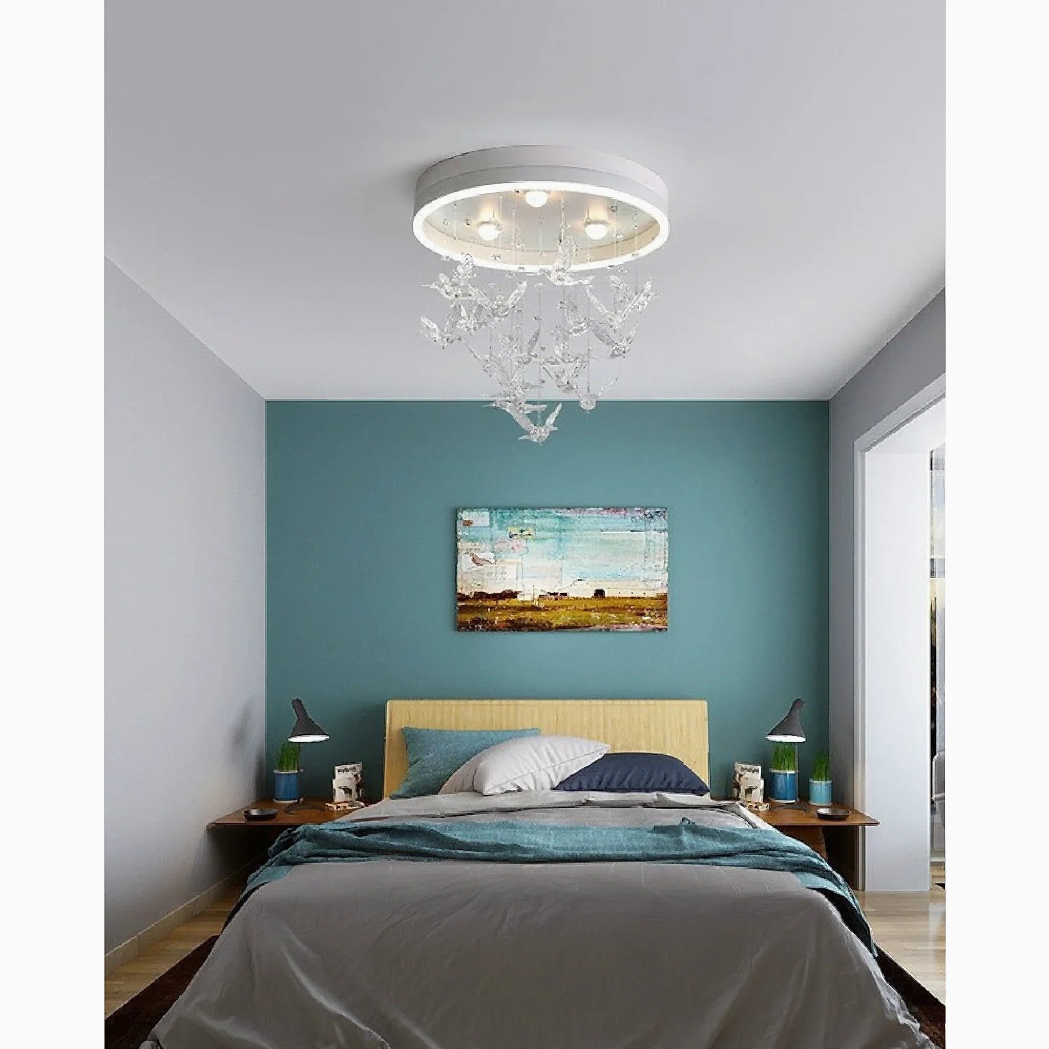 Alanno | Decorative Lighting Fixture with golden birds