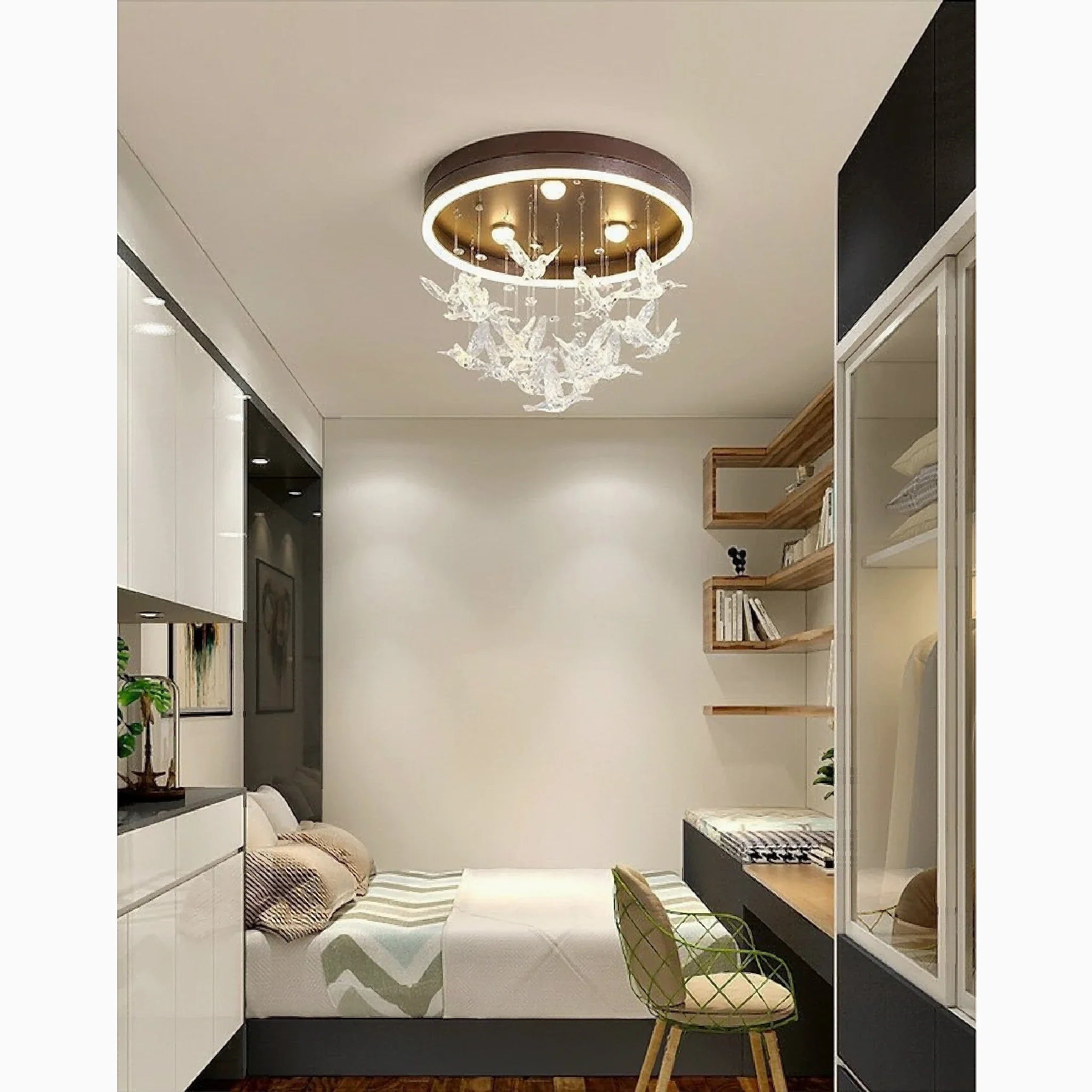 Alanno | Decorative Lighting Fixture with golden birds