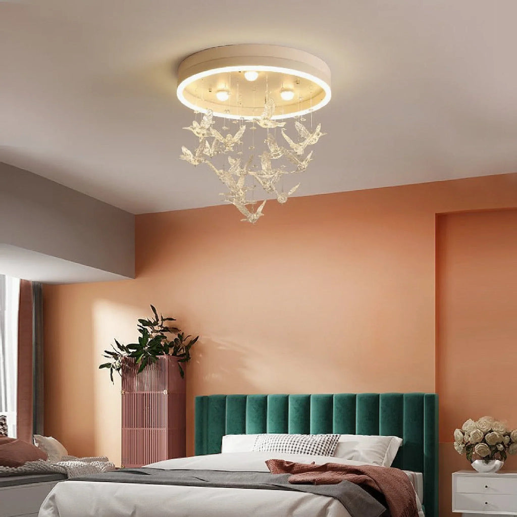 Alanno | Decorative Lighting Fixture with golden birds
