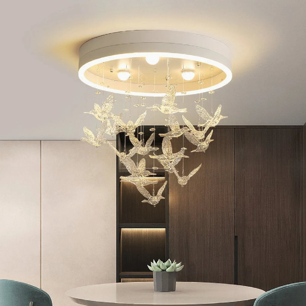 Alanno | Decorative Lighting Fixture with golden birds