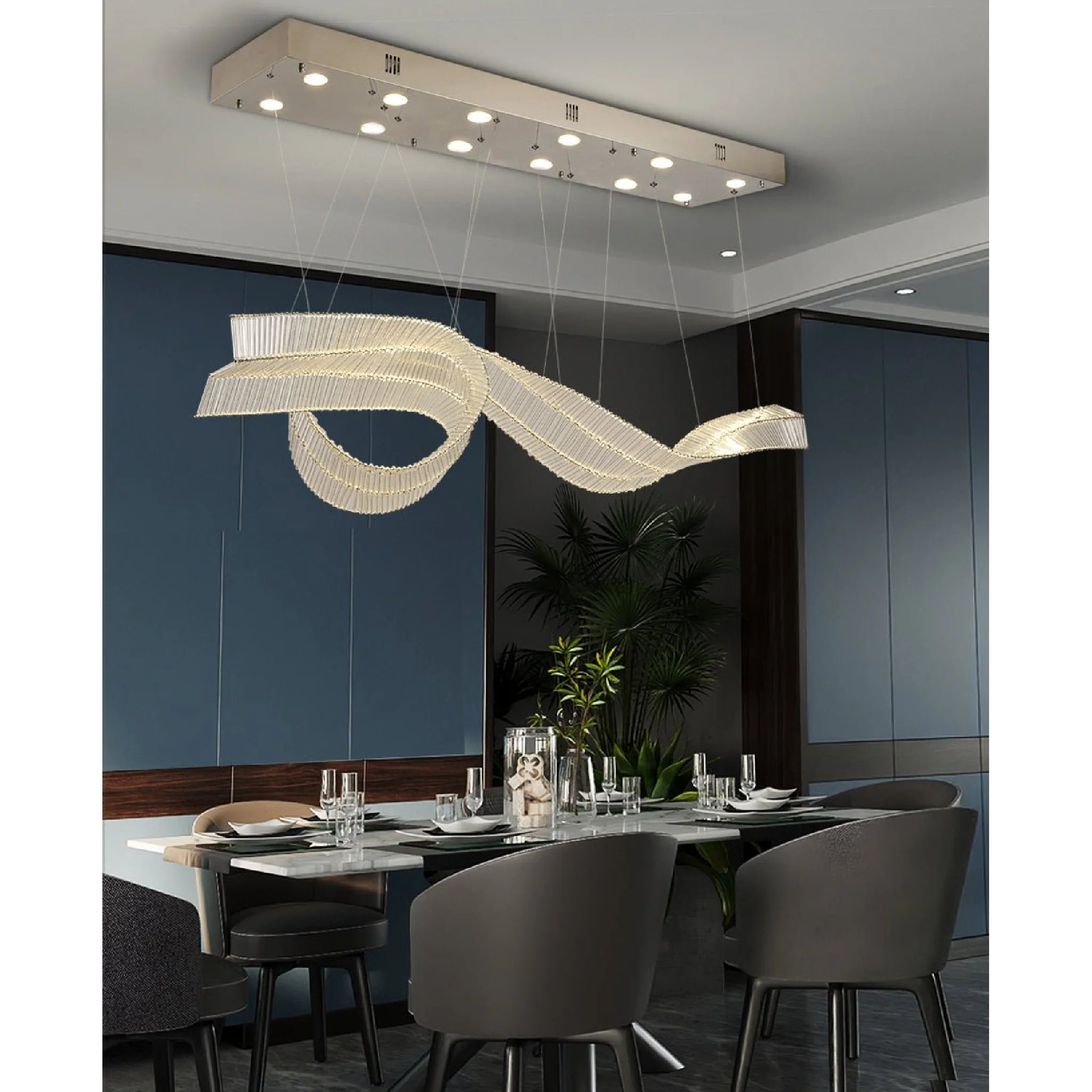 Alassio | Creative LED Chandelier in the Shape of Ribbon