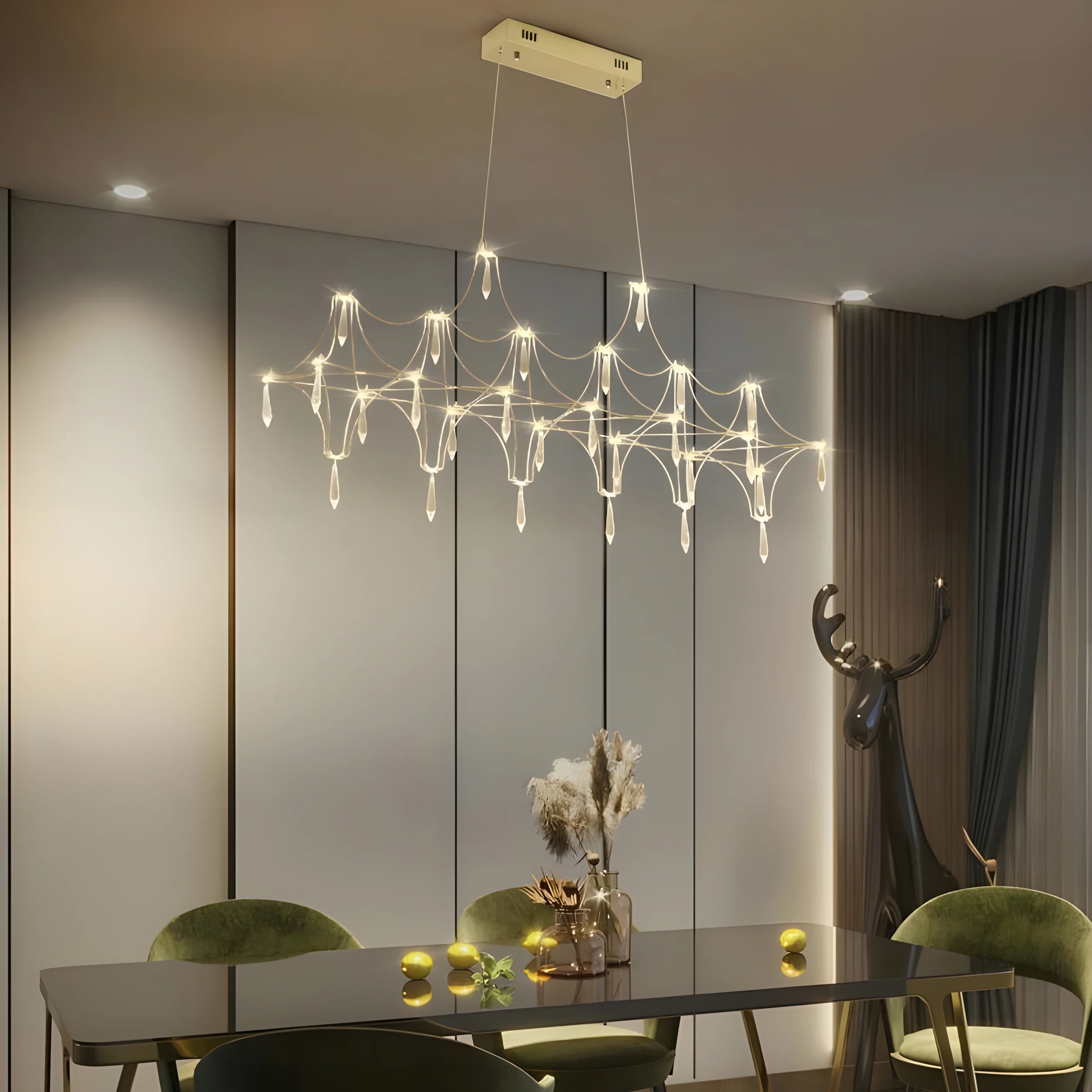 Albera Ligure | Lightning Art Chic Crystal Stainless steel Chandelier