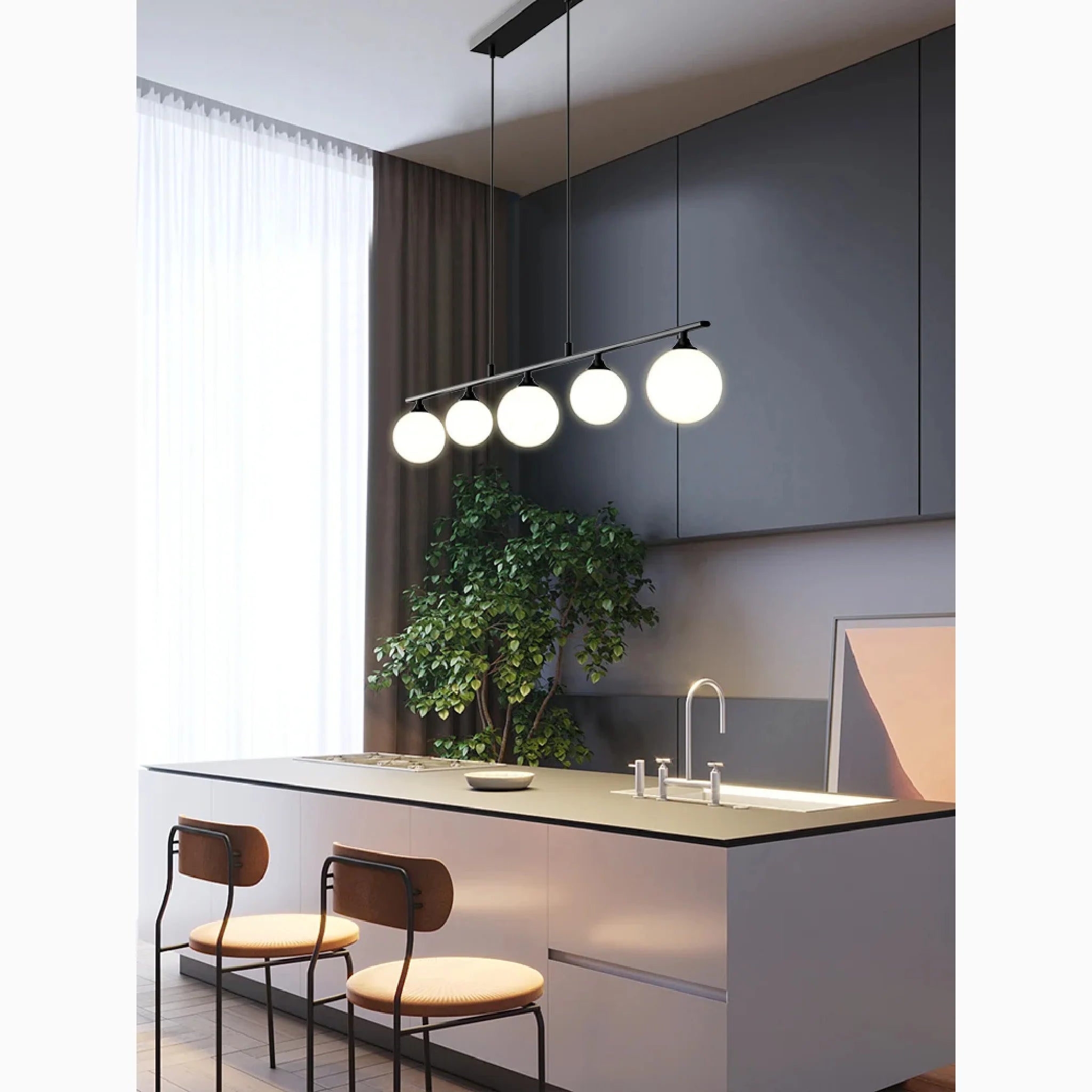 Albi | Nordic Modern Simple Glass Ball LED Chandelier