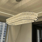 Albiano | Luxury Large Oval Chrome Crystal Chandelier