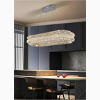 Albiano | Luxury Large Oval Chrome Crystal Chandelier