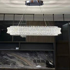Albiano | Luxury Large Oval Chrome Crystal Chandelier