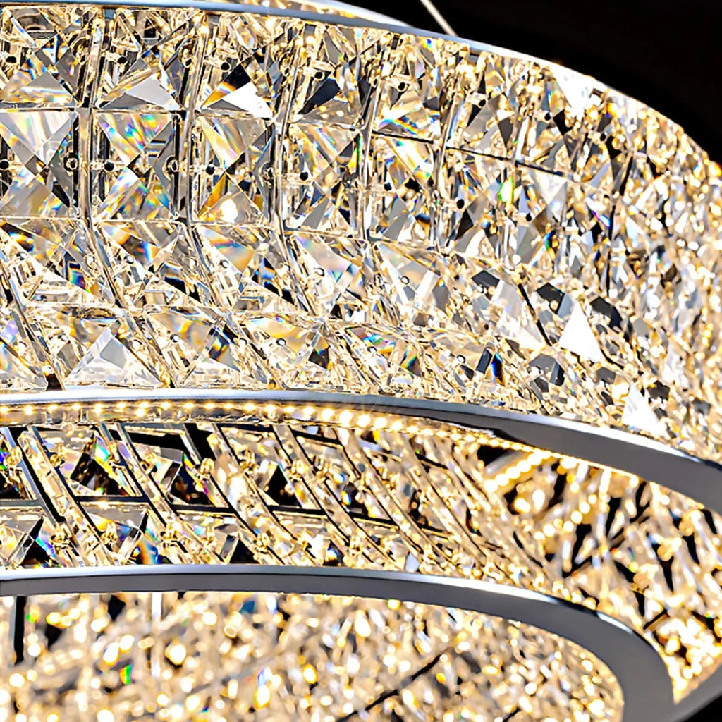 Albiano | Luxury Large Oval Chrome Crystal Chandelier