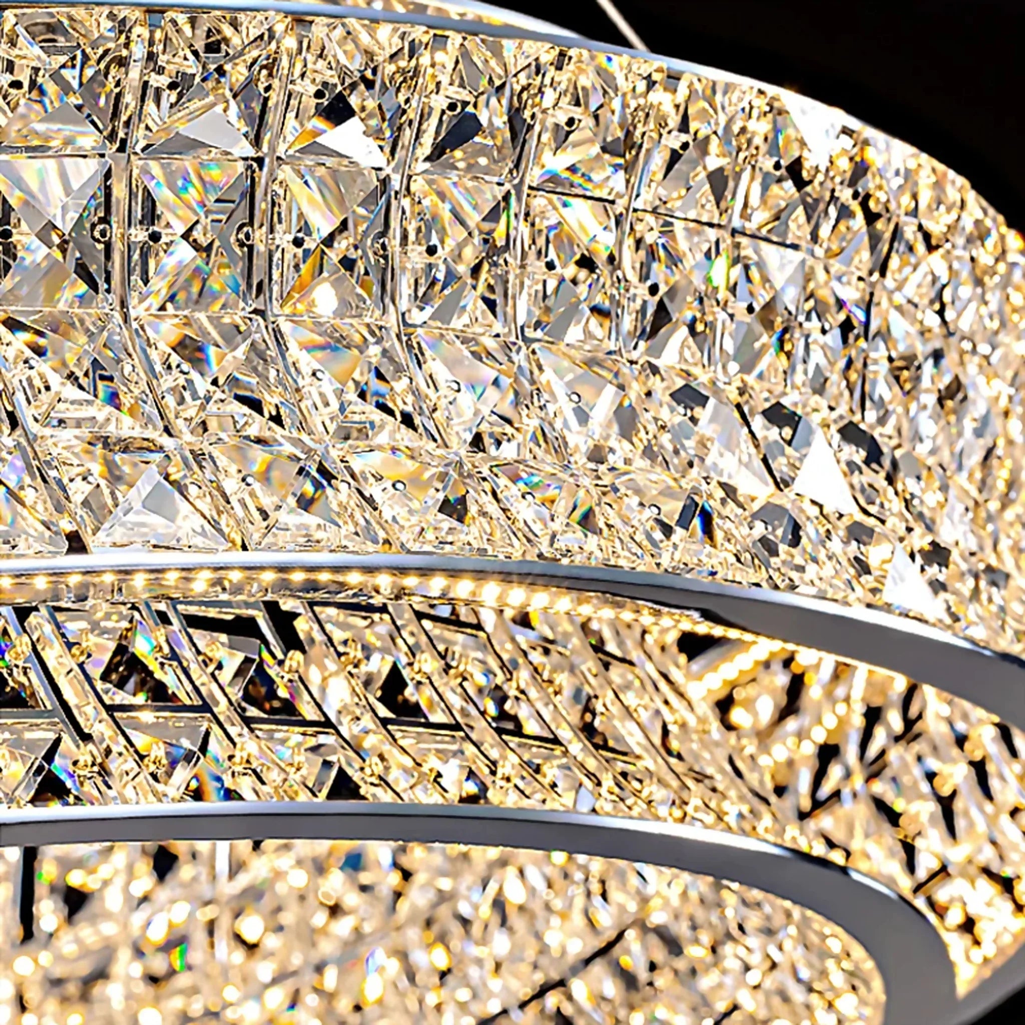 Albiano | Luxury Large Oval Chrome Crystal Chandelier