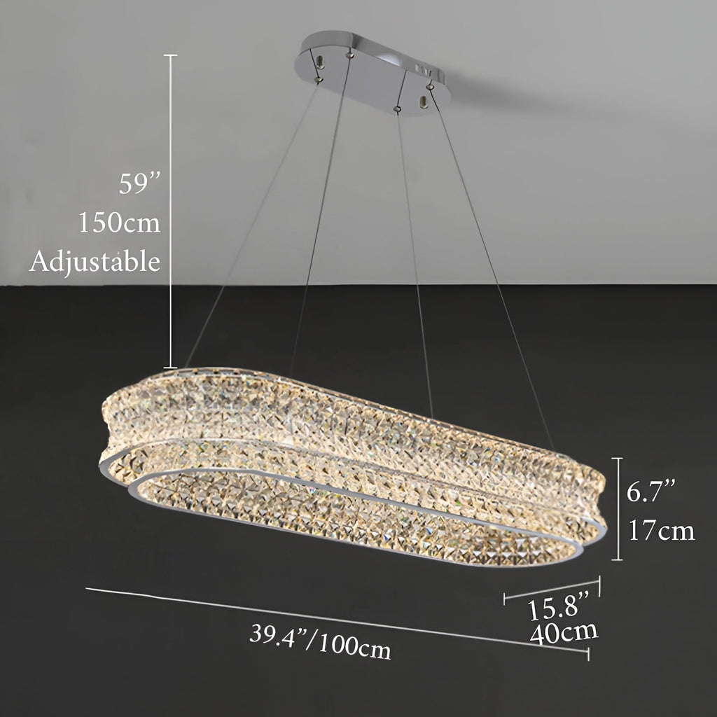 Albiano | Luxury Large Oval Chrome Crystal Chandelier