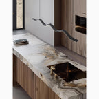 Wave-Shaped Pearl Black Pendant Chandelier