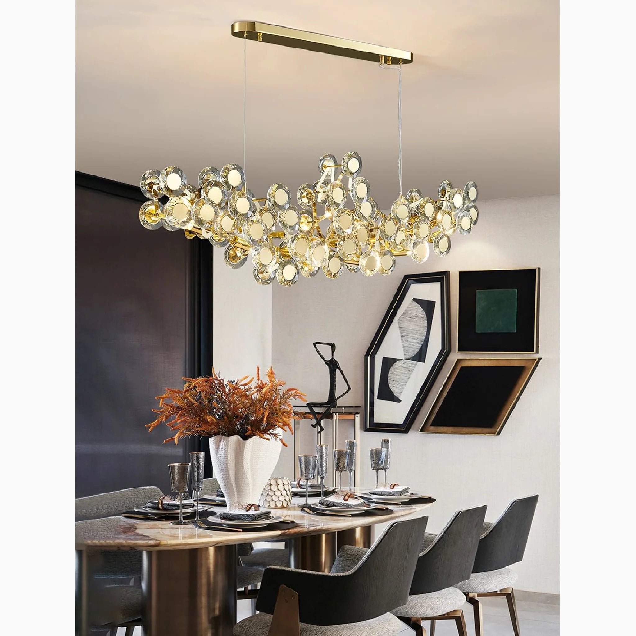 Alfano | Gold Creative Luxury Design Crystal LED Chandelier