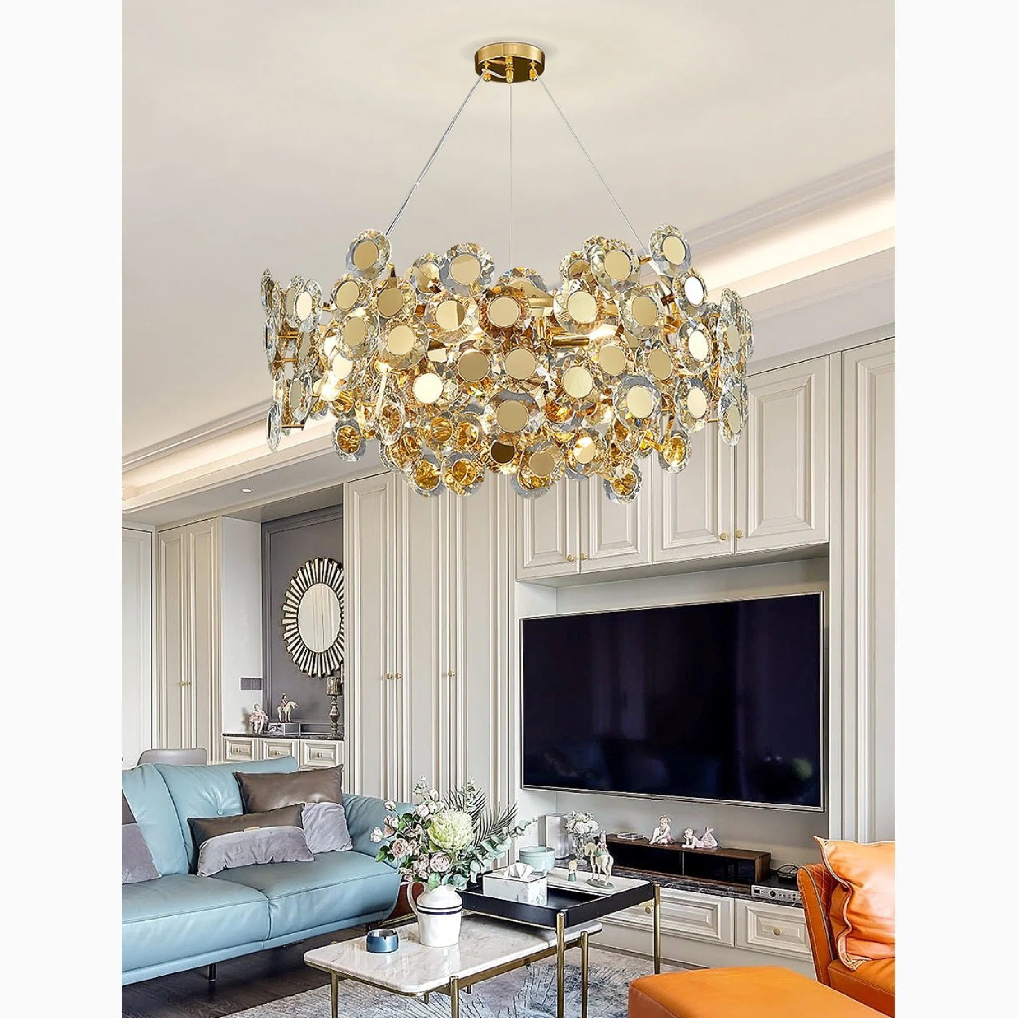Alfano | Gold Creative Luxury Design Crystal LED Chandelier