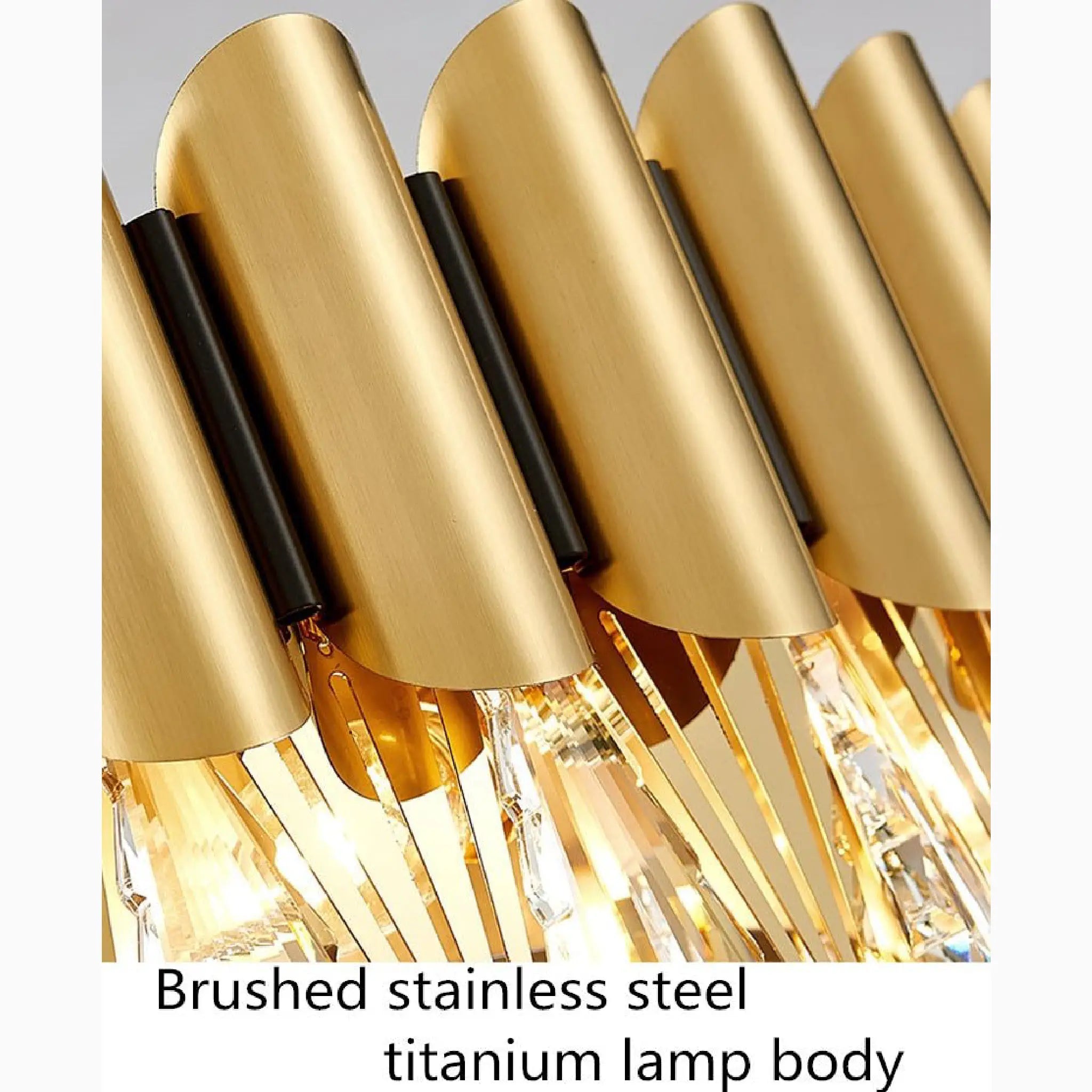 Algeciras | Luxury Rectangle Gold Crystal Chandelier For Kitchen, Living room