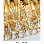 Algeciras | Luxury Rectangle Gold Crystal Chandelier For Kitchen, Living room